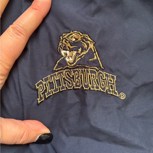Pitt Panthers Windbreaker Pullover Jacket Blue Gold Sz XL Univ of Pittsburgh - Picture 6 of 11